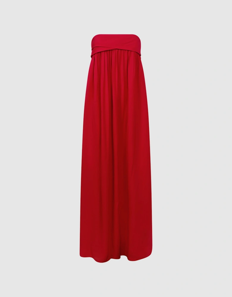 Atelier Italian Fabric Strapless Maxi Dress