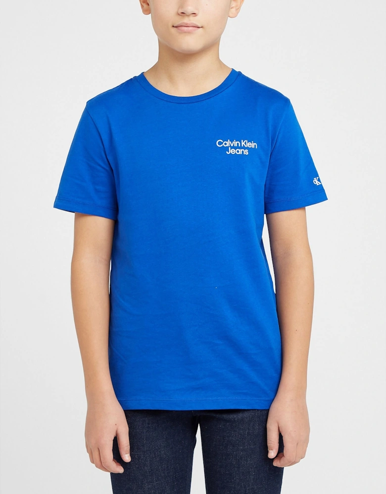 Juniors Boys Stacked Logo T-Shirt