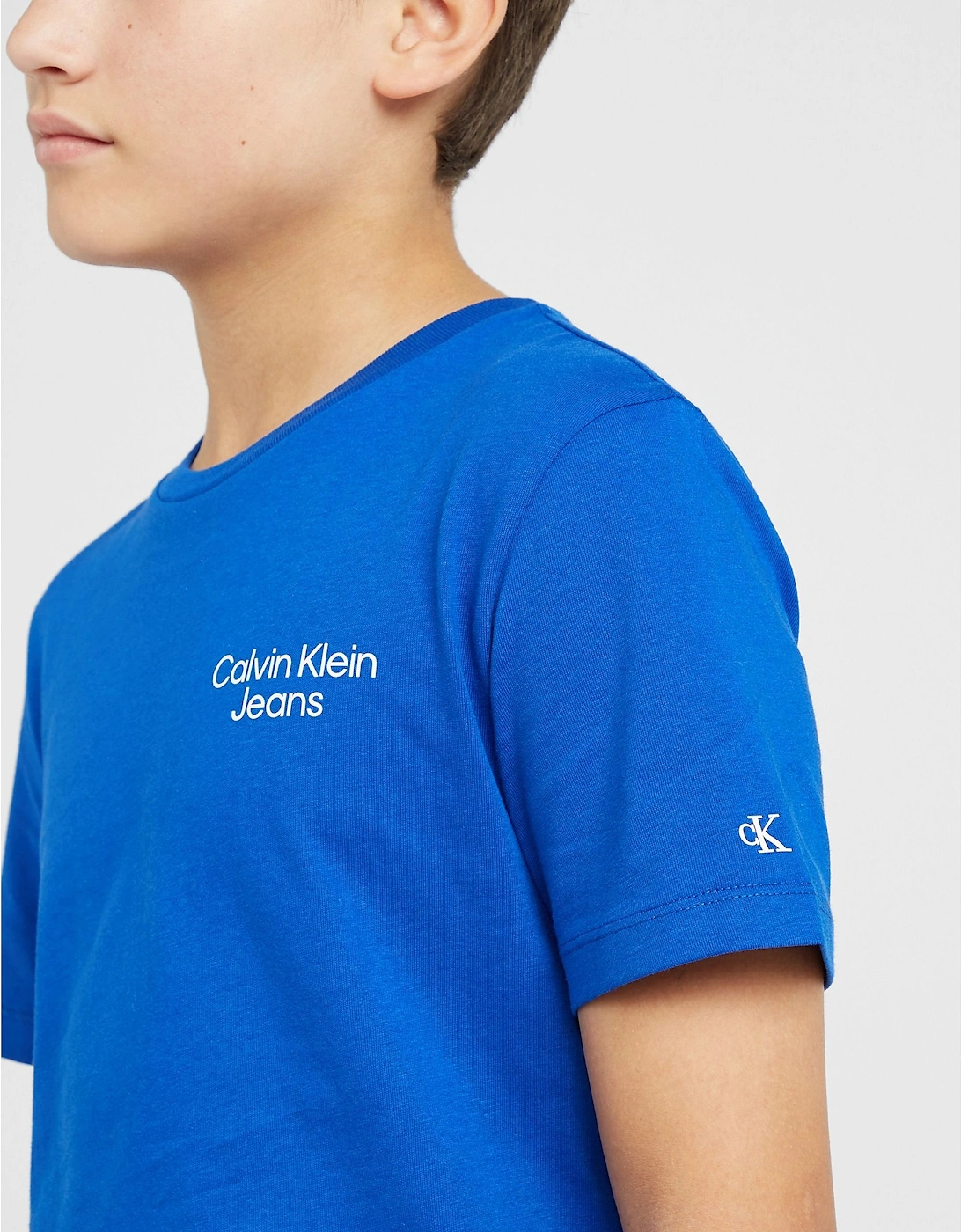 Juniors Boys Stacked Logo T-Shirt