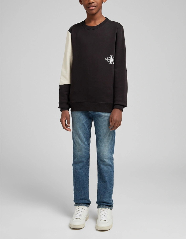 Juniors Boys Block Monogram Sweatershirt