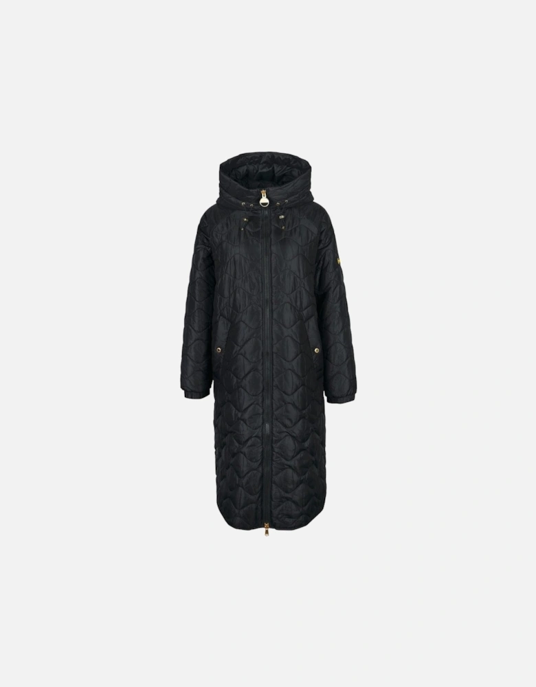 International Women's Black Roland Quilted Longline Puffer Coat