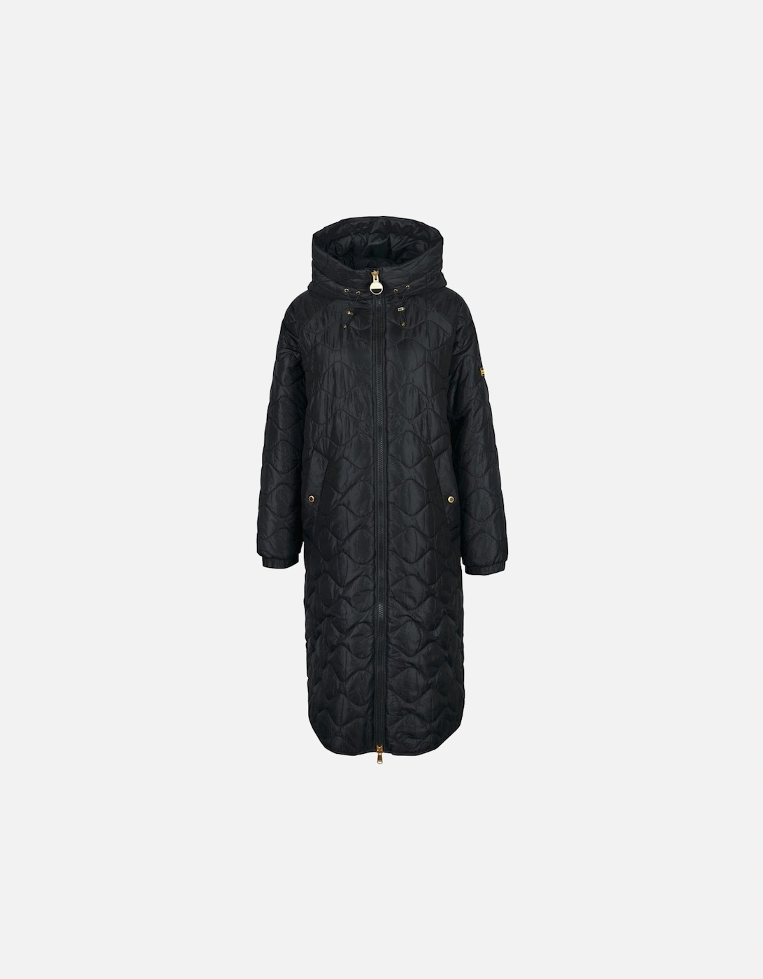 International Women's Black Roland Quilted Longline Puffer Coat, 6 of 5