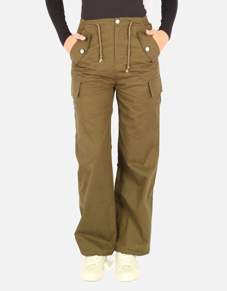 Osimo Khaki Straight Fit Khaki Cargo Trouser