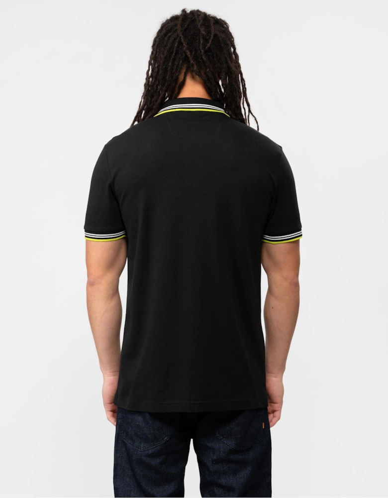 BOSS Green Paul Curved Logo Contrast Collar Mens Polo Shirt A/W 23