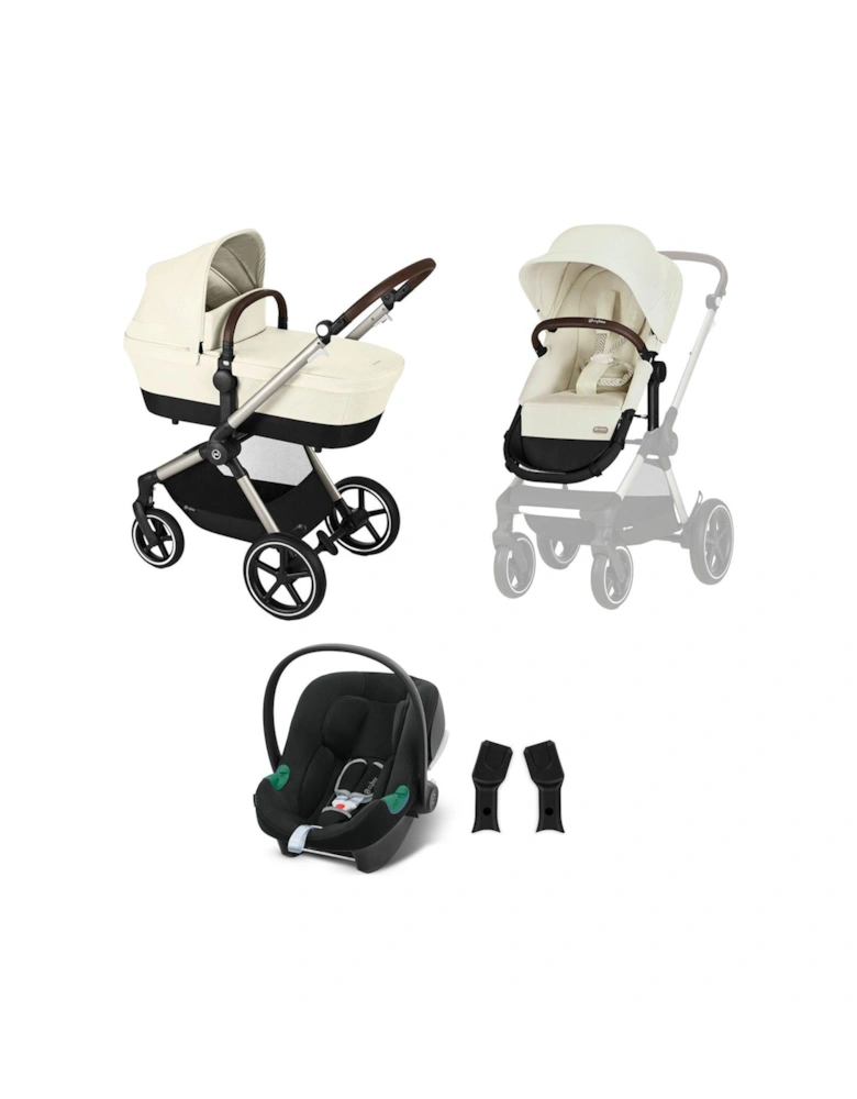 EOS Luxury 2-in-1 Pushchair Bundle with R129 Aton B2 i-Size Car Seat (Leatherette Handle)