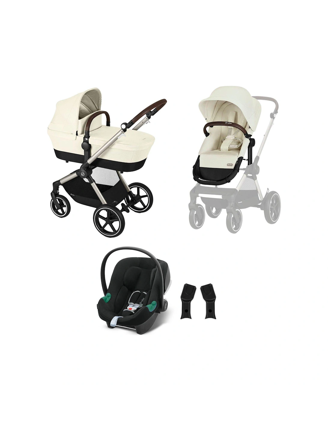 EOS Luxury 2-in-1 Pushchair Bundle with R129 Aton B2 i-Size Car Seat (Leatherette Handle), 3 of 2