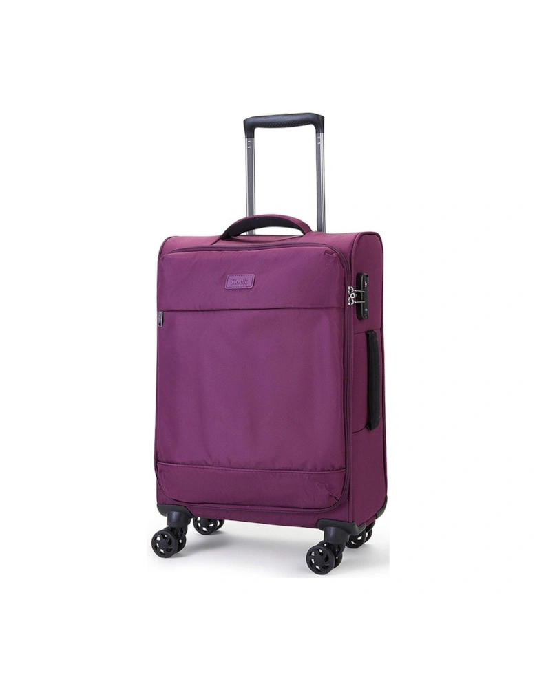 Paris 8 Wheel Softshell Lightweight Small Suitcase With Lock -Purple