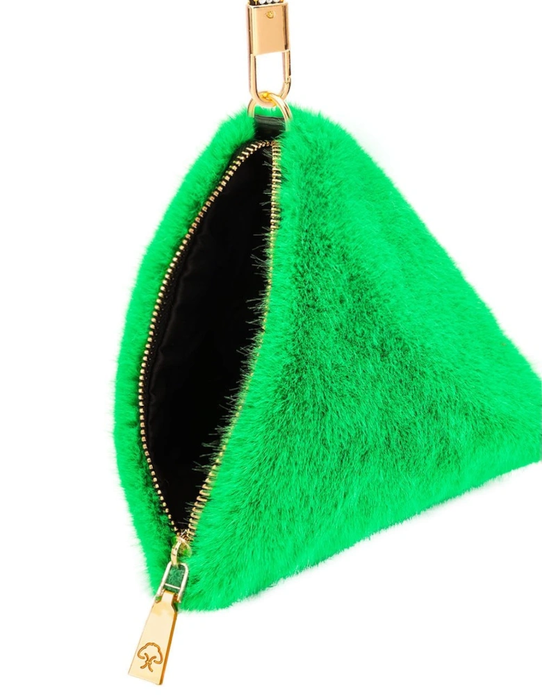 Pyramid Faux Fur Bag