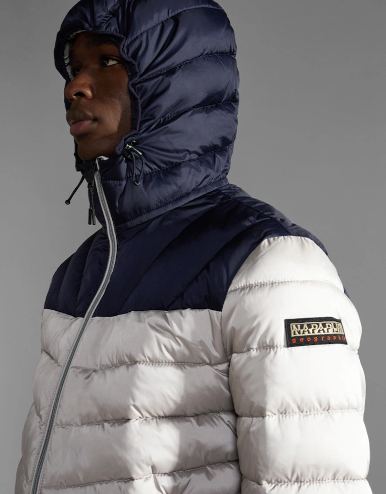 Men's Aerons Hood Colour-Block Puffer Jacket