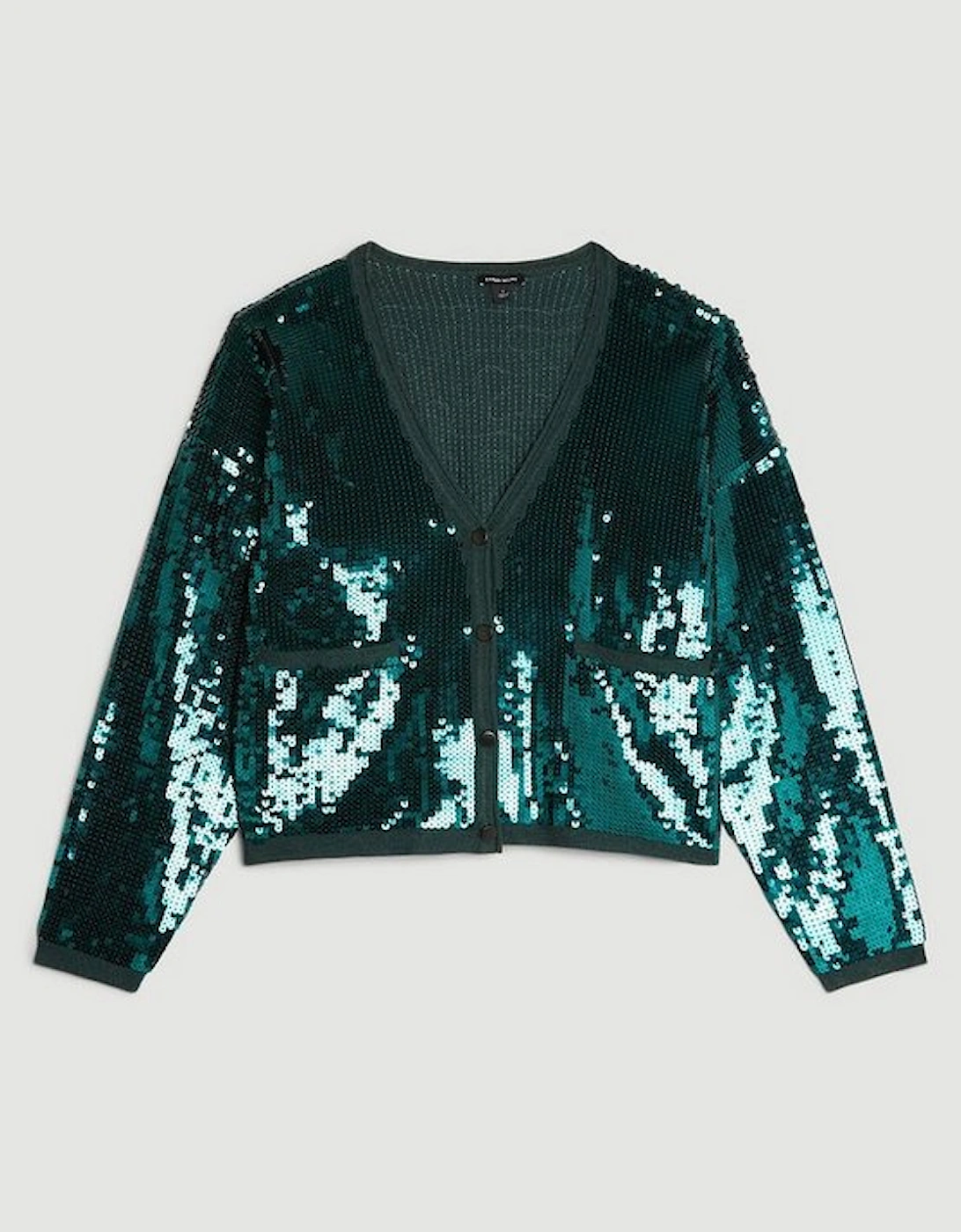Viscose Blend Sequin Knit Slouchy Cardigan