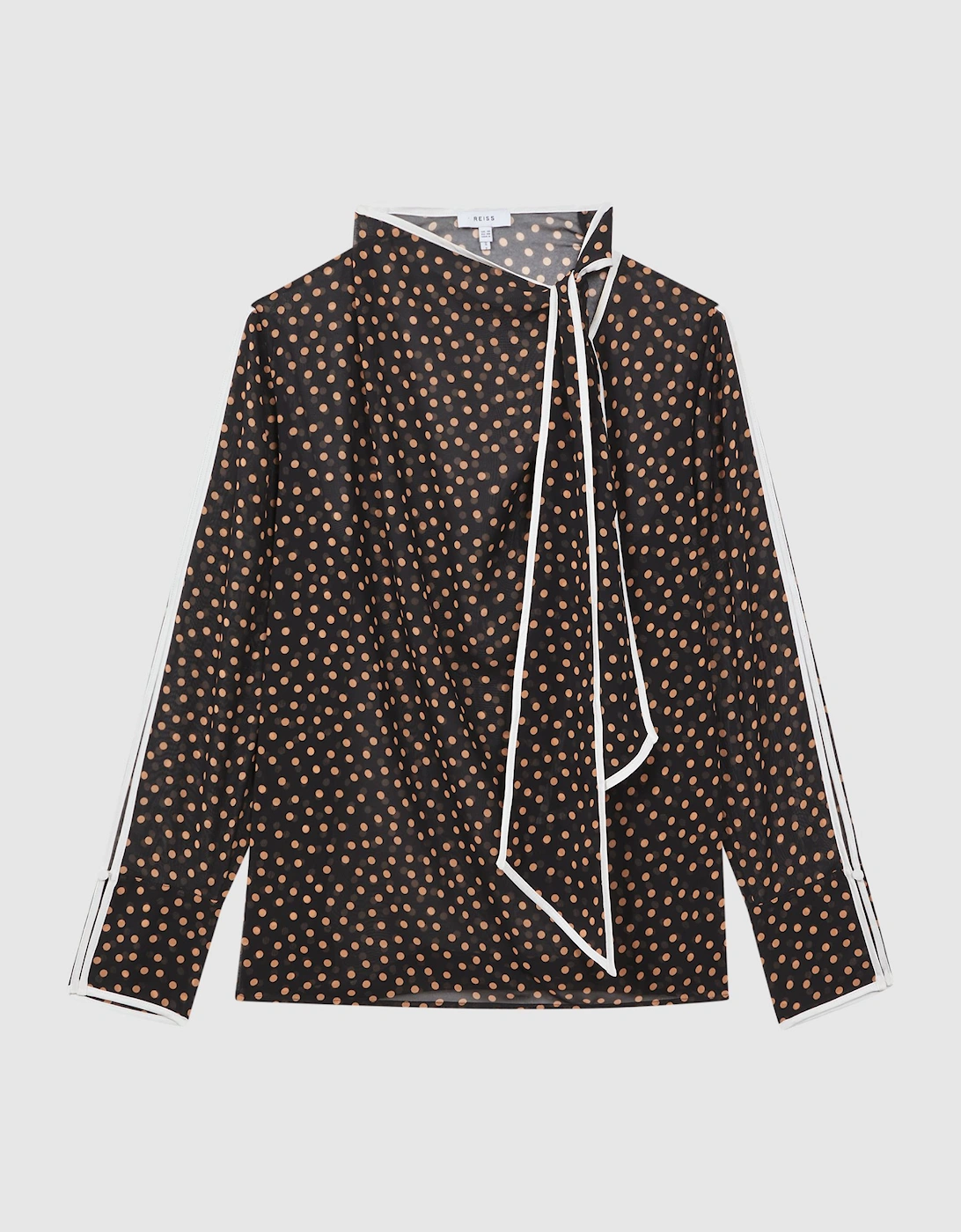 Polka Dot Tie Neck Blouse, 2 of 1