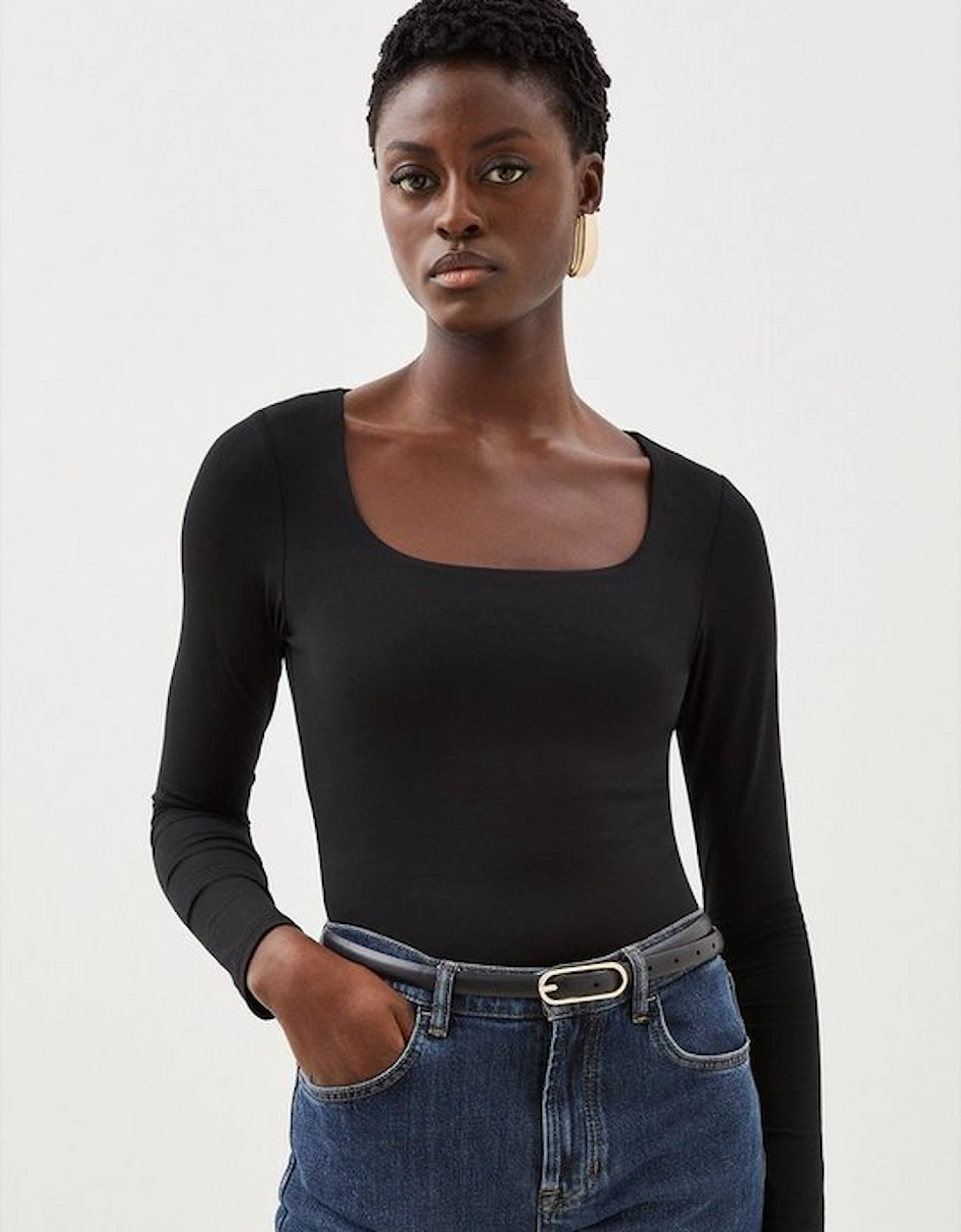 Stretch Cotton Square Neck Top, 5 of 4