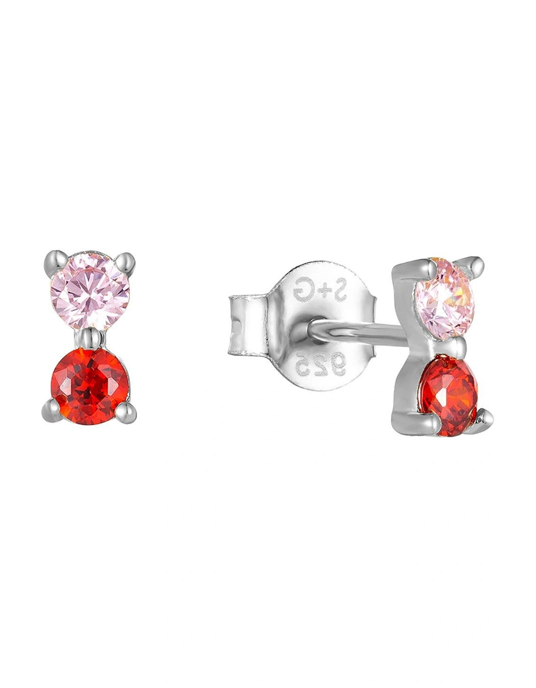 Pink & Red CZ Studs, 3 of 2