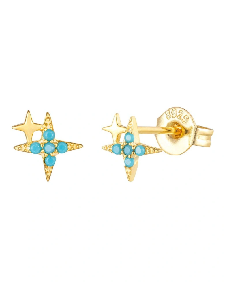 Turquoise North Star Stud Earrings