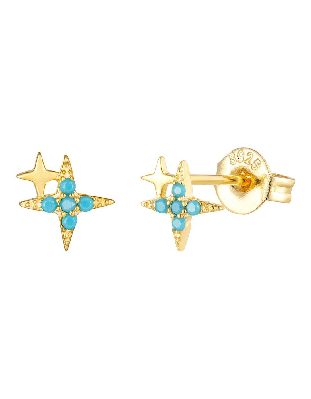 Turquoise North Star Stud Earrings, 2 of 1