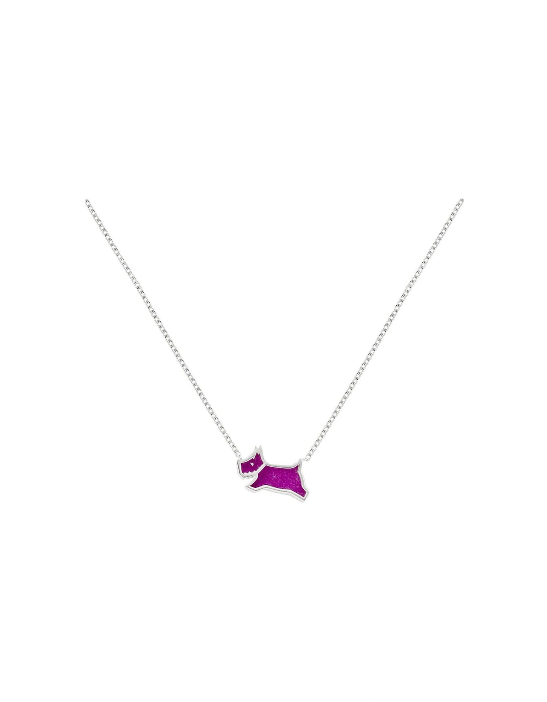 Hay's Mews Ladies Sterling Silver Pink Coloured Resin Jumping Dog Necklace, 2 of 1