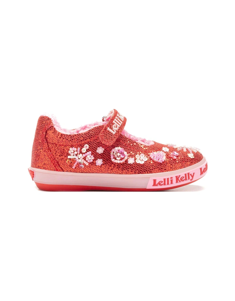 Dafne Dolly Decorated Canvas Fur Lined Shoe