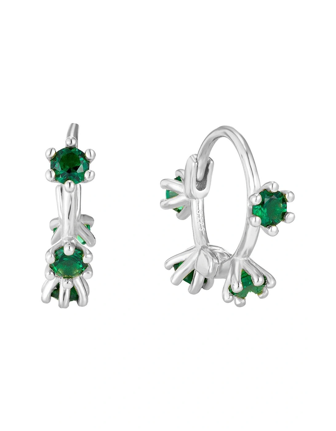 Emerald CZ Claw Hoops, 3 of 2