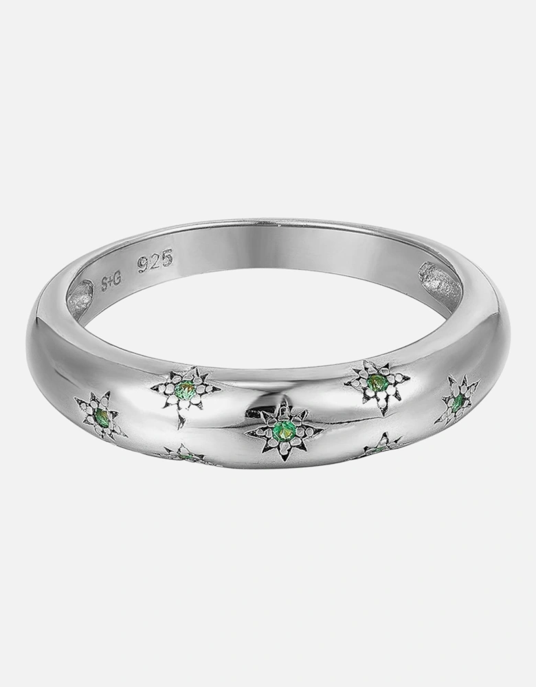 Starry Emerald CZ Ring