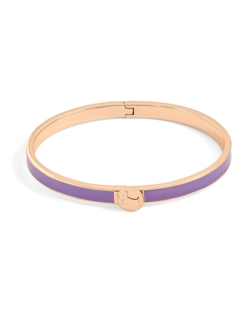 Ladies 18ct Rose Gold Plated Purple Infill BanglE