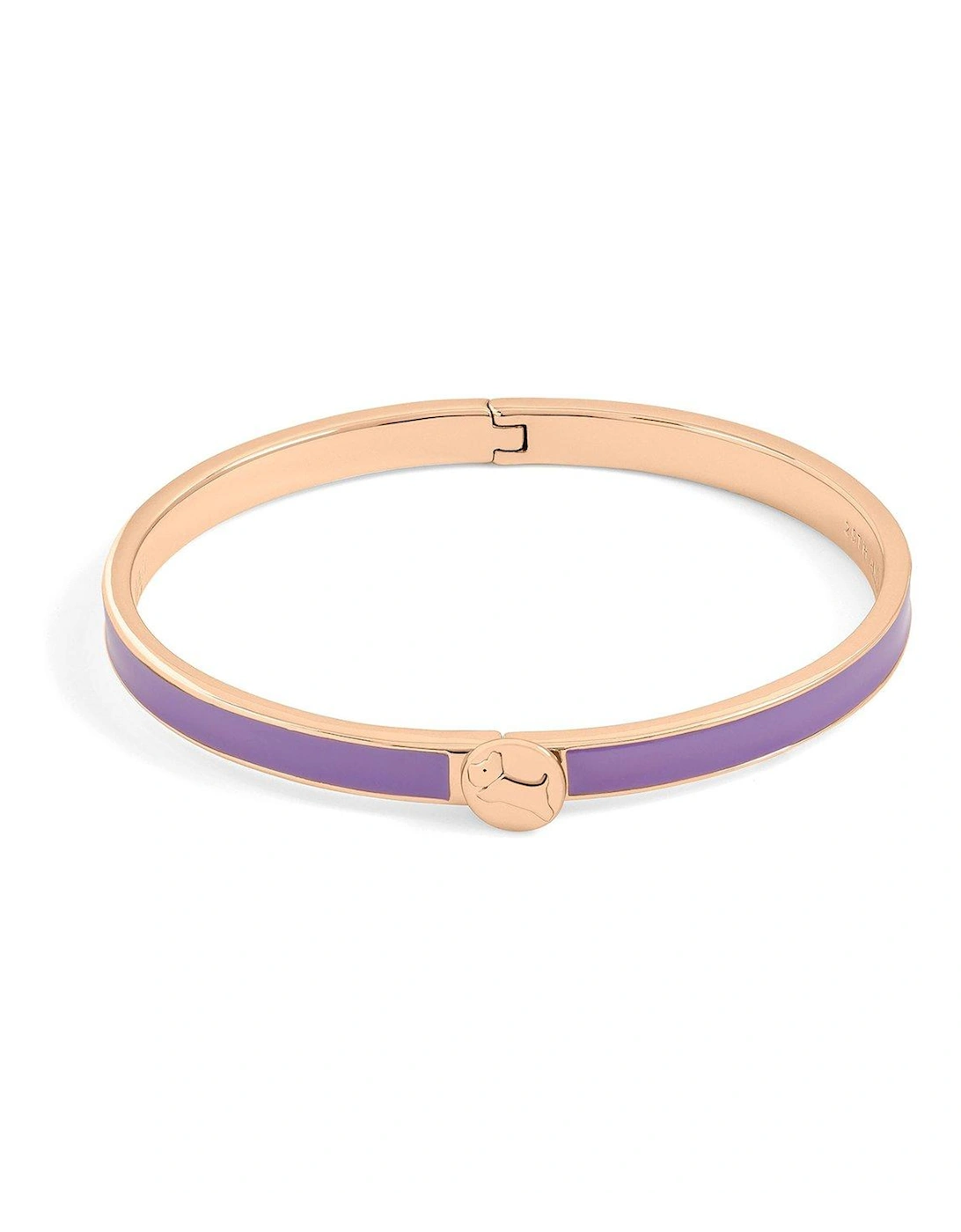 Ladies 18ct Rose Gold Plated Purple Infill BanglE, 3 of 2