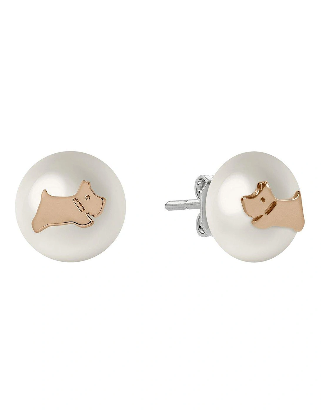 Ladies Pearl Road 18ct Rose Gold Plated Jumping Dog Earrings, 3 of 2