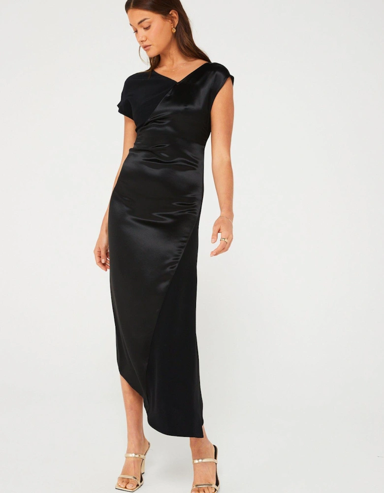 Naia Shine Midi Dress - Black