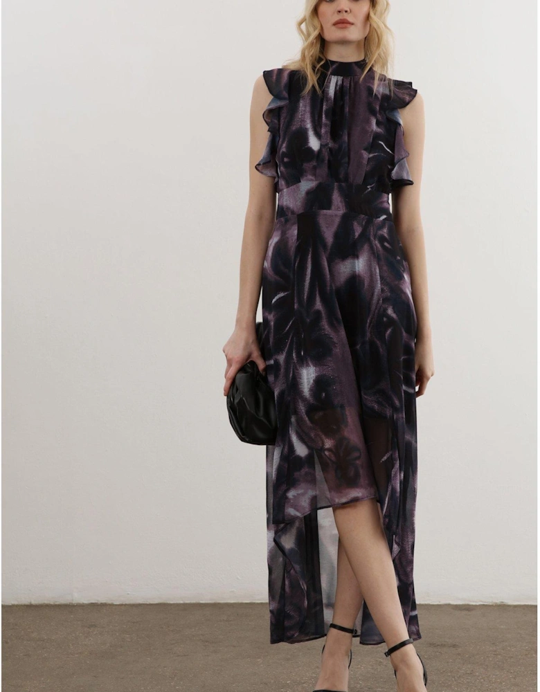 Eclipse Ruffle Sleeve Maxi Dress - Purple