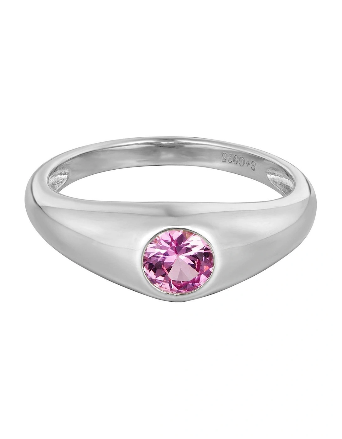 Pink CZ Bezel Ring, 2 of 1