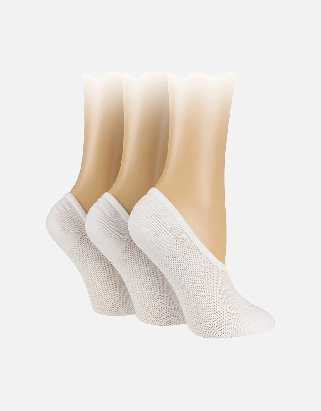3 PAIR LADIES HIGH CUT PED SOCKS WITH SILICONE GRIP, 2 of 1