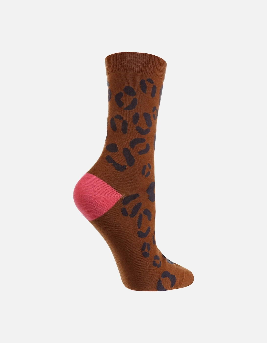 1 PAIR HIGH-END BROWN SOCK WITH ANIMAL PRINT, 2 of 1