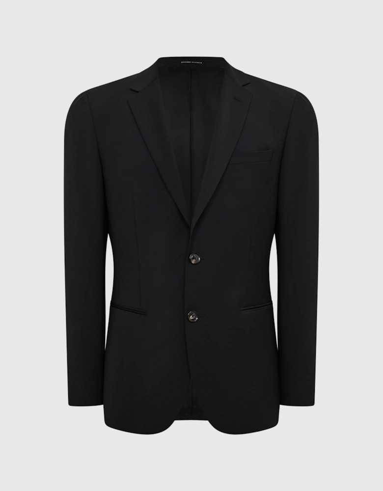 Slim Fit Single Breasted Wool Blazer