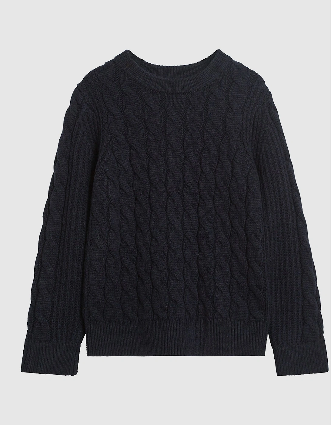 Junior Cable Knit Crew Neck Jumper, 2 of 1