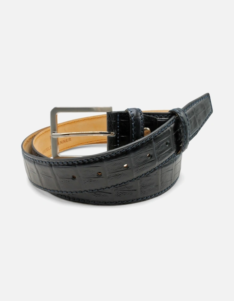 Mcenroe Mock Croc Belt 004 Navy