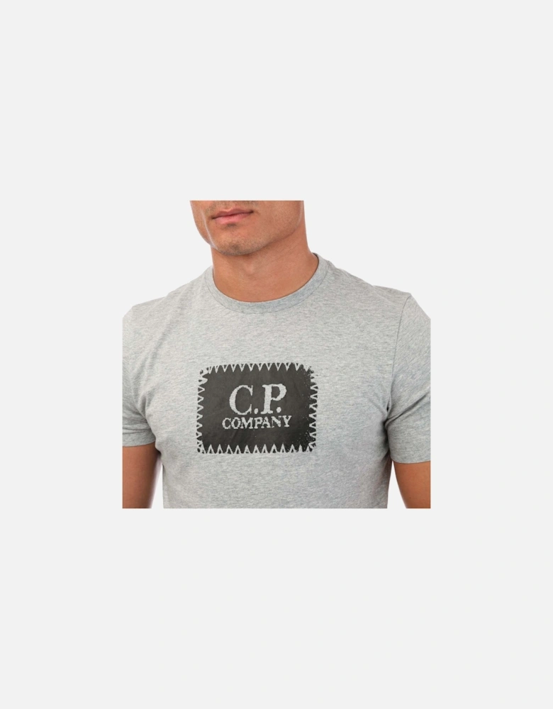 Mens 30/1 Jersey Label Style Logo T-Shirt
