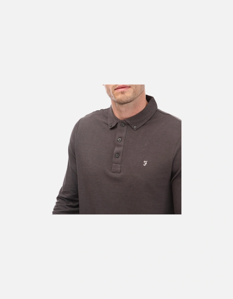 Mens Union Organic Blend Long Sleeve Polo Shirt