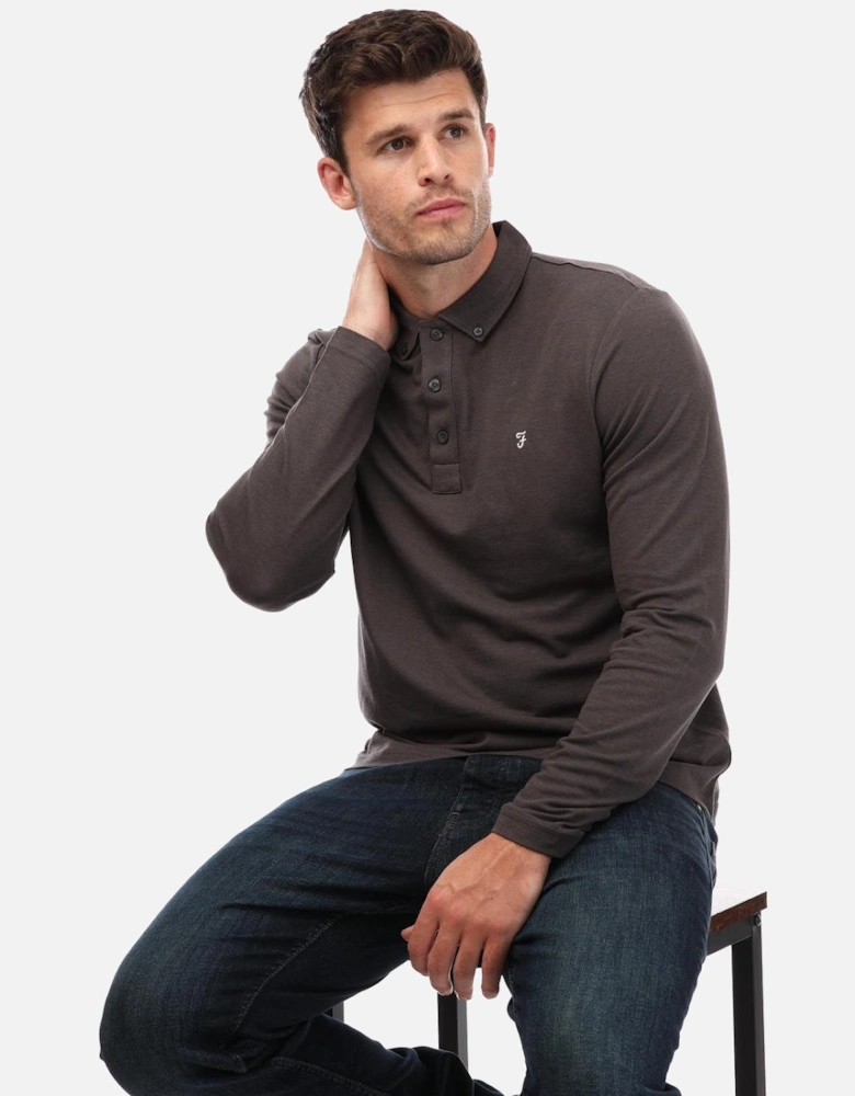 Mens Union Organic Blend Long Sleeve Polo Shirt