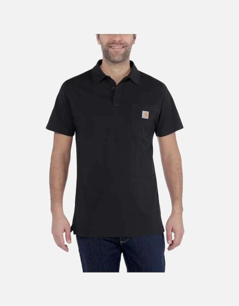 Carhartt Force Relaxed Fit Midweight Short-Sleeve Pocket Polo Black