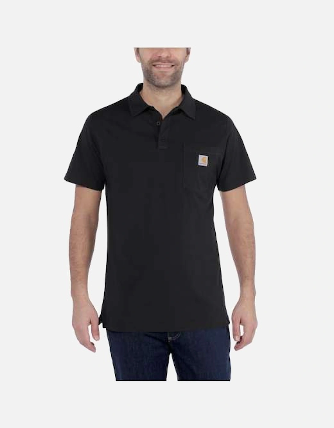 Carhartt Force Relaxed Fit Midweight Short-Sleeve Pocket Polo Black, 6 of 5