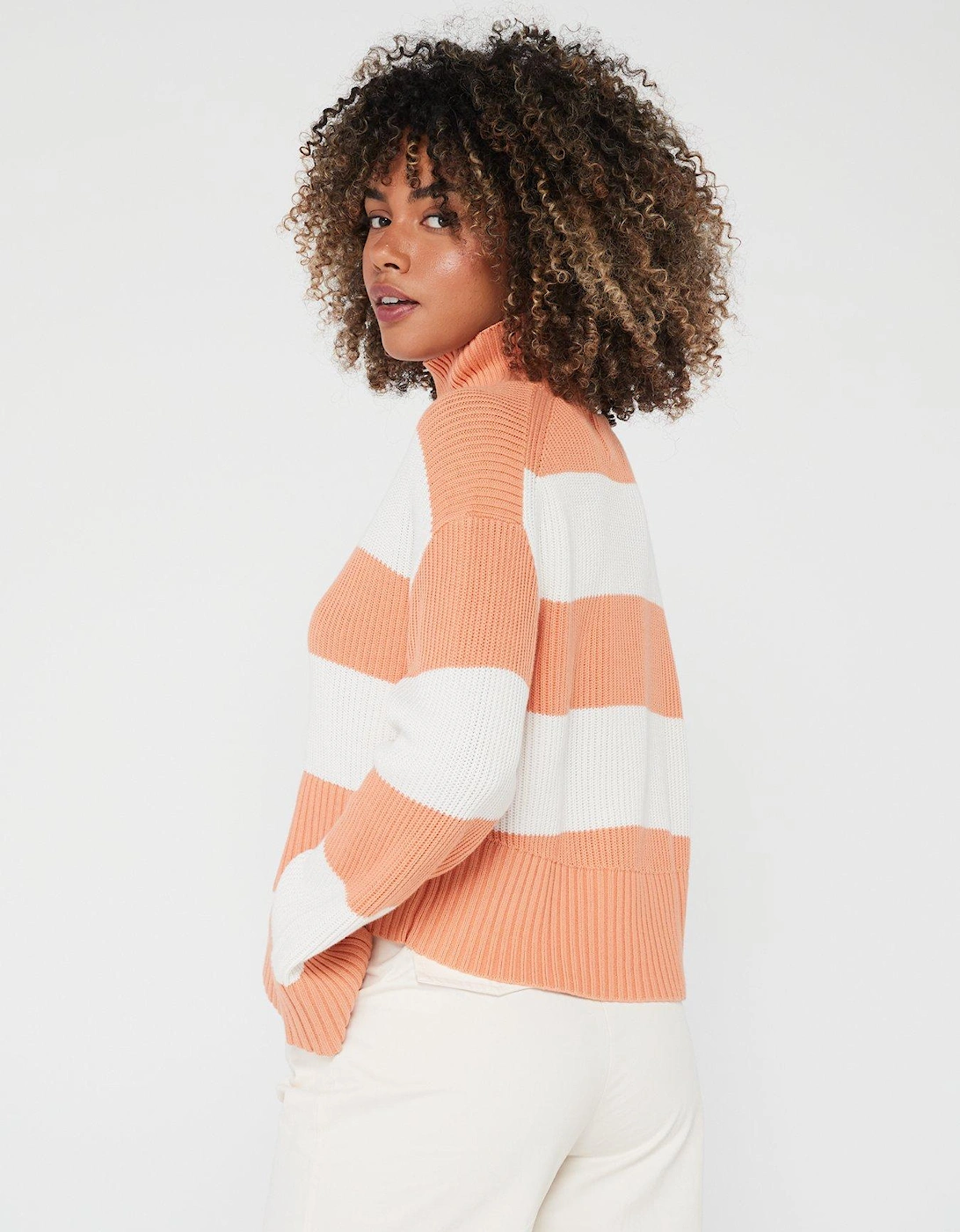 Logo Rib Stripe Jumper - Orange