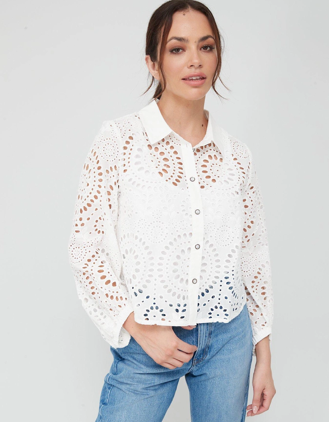 Broderie Anglaise Shirt - White, 3 of 2