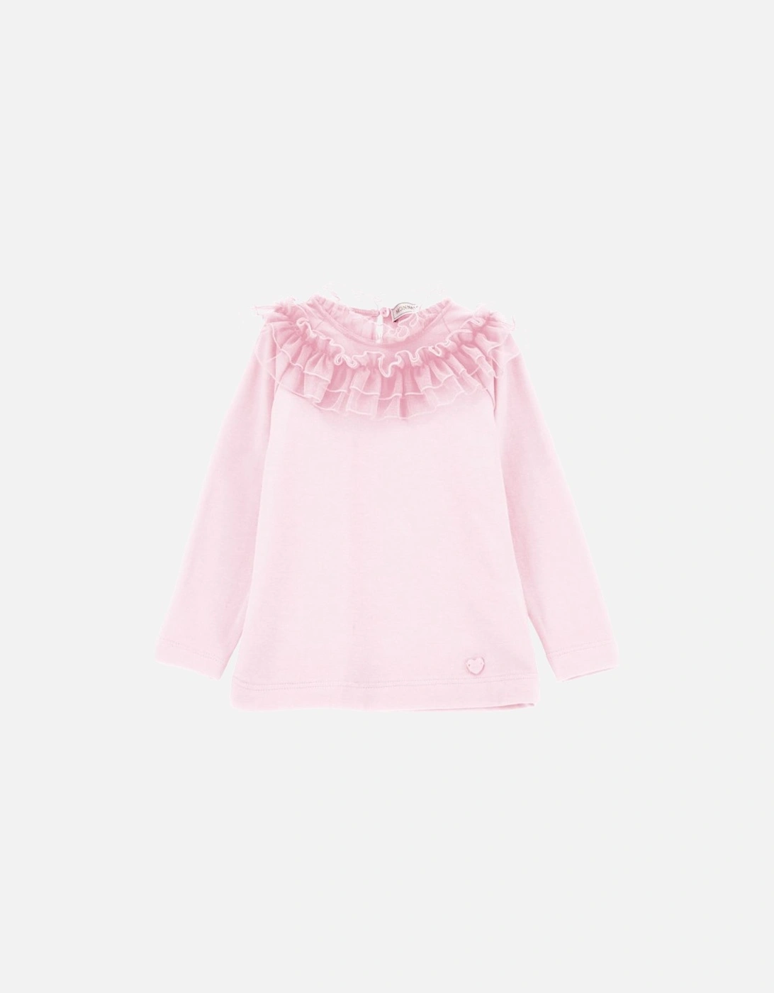 Girls Pale Pink Frill T-Shirt, 2 of 1