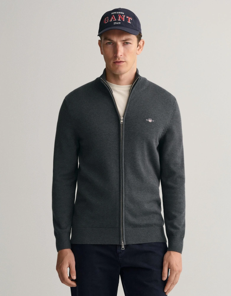 Mens Casual Cotton Zip Cardigan