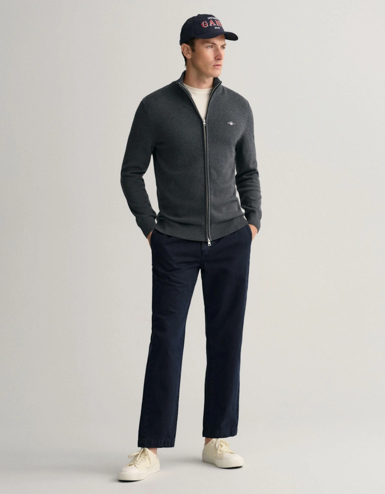 Mens Casual Cotton Zip Cardigan