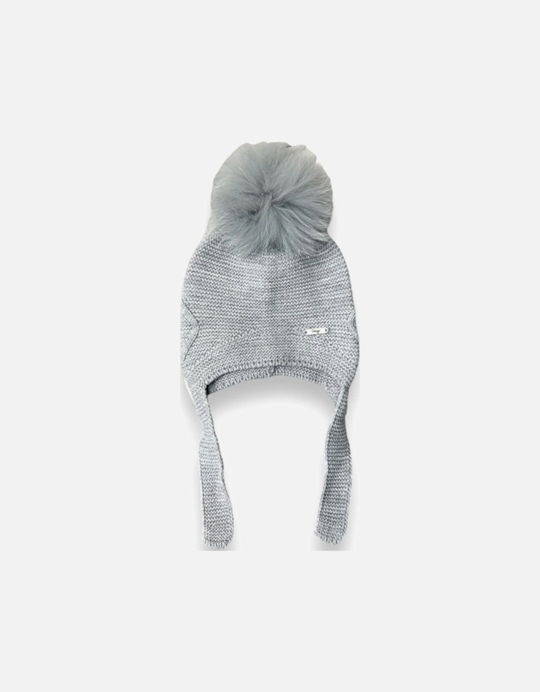 Grey Fur Tie Hat