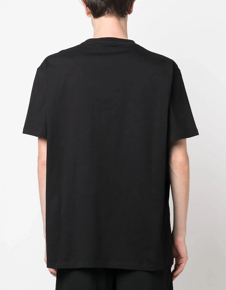 Logo Tape Cotton T-shirt Black