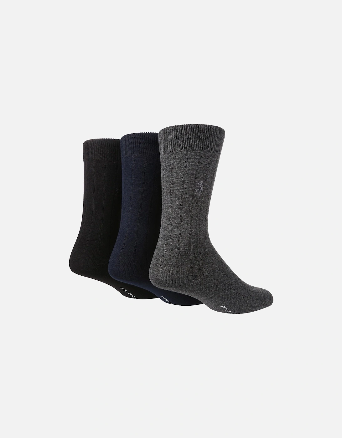 3 PAIR BLACK LABEL MENS RIB BAMBOO SOCKS, 2 of 1