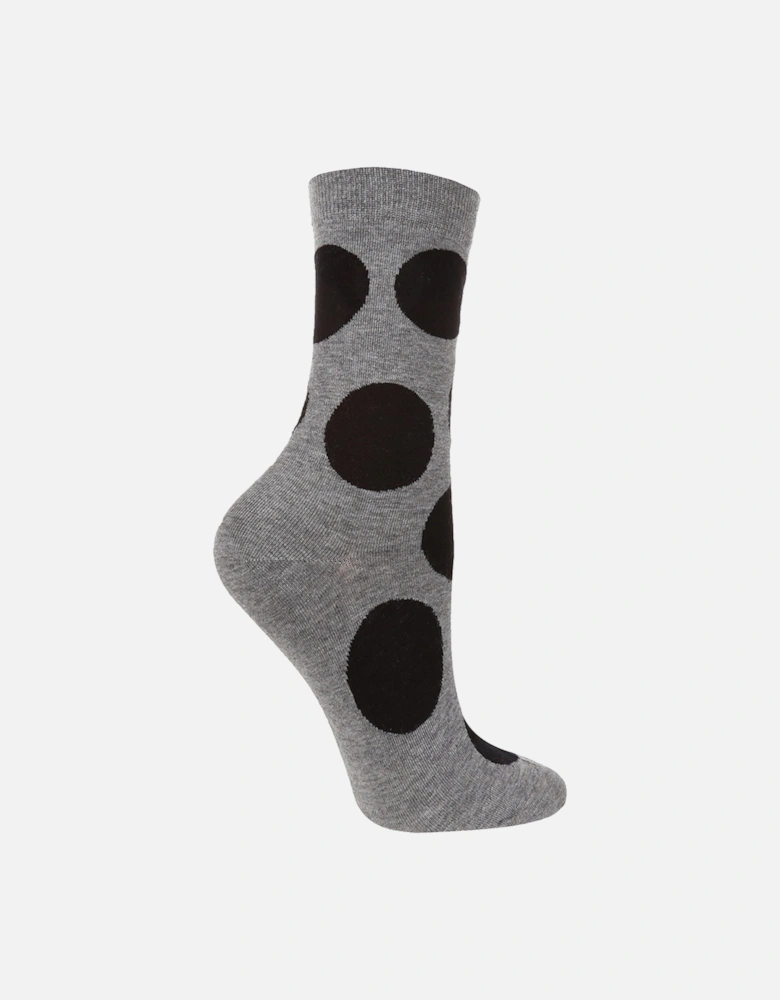 1 PAIR HIGH-END CHARCOAL SOCK WITH LARGE BLACK SPOTS