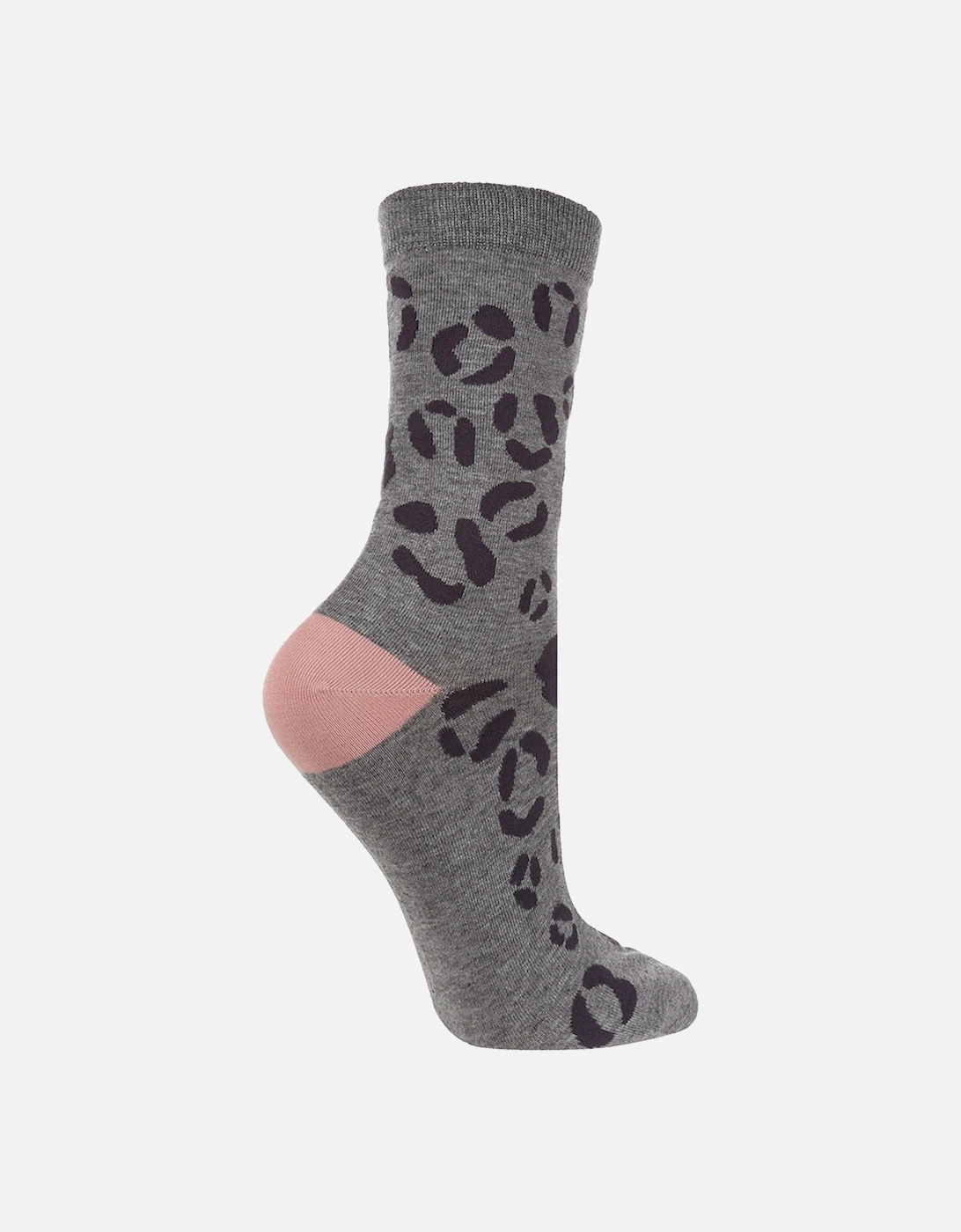 1 PAIR HIGH-END CHARCOAL SOCK WITH ANIMAL PRINT, 2 of 1