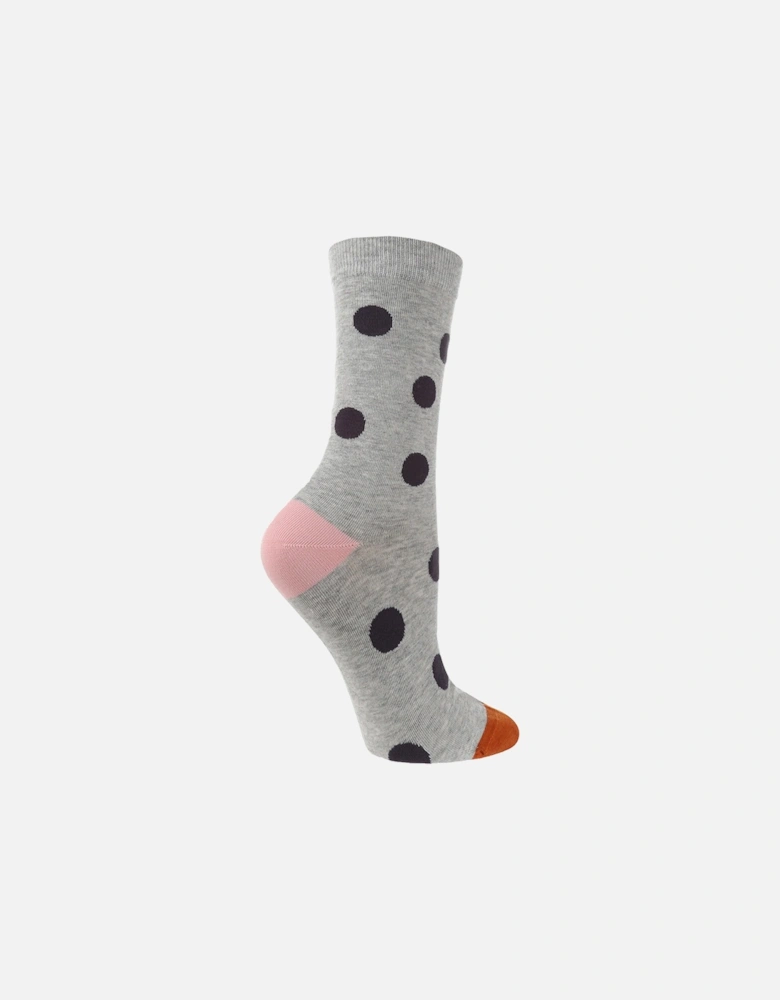 1 PAIR HIGH-END GREY SOCK WITH CHARCOAL SPOTS